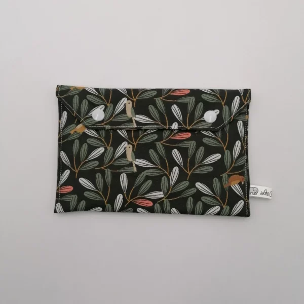 Pochette - Perruches sur feuilles
