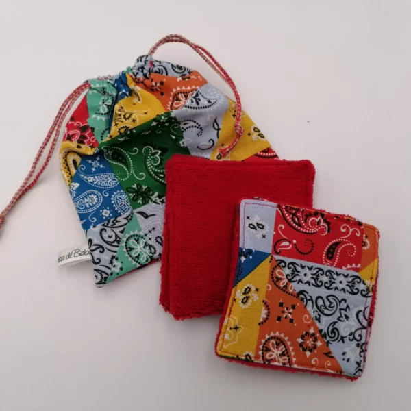 Pochon 7 lingettes - Bandana multicolore