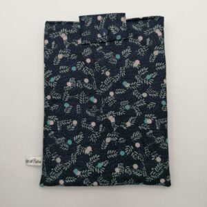Pochette livre de poche - Feuilles bleu marine