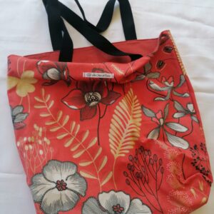 Tote bag - Feuillage fond orangé