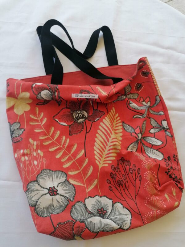 Tote bag - Feuillage fond orangé