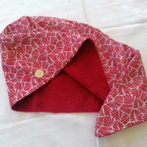 Serviette cheveux - Antibes rouge / rouge