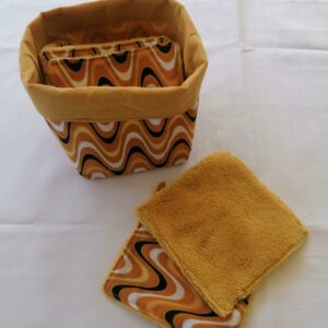 Panier 10 lingettes - Hippi jaune / jaune