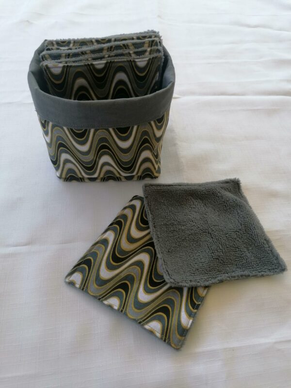 Panier 10 lingettes - Hippi gris / gris