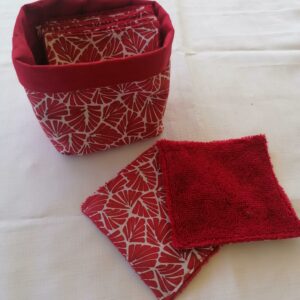 Panier 10 lingettes - Antibes rouge / rouge