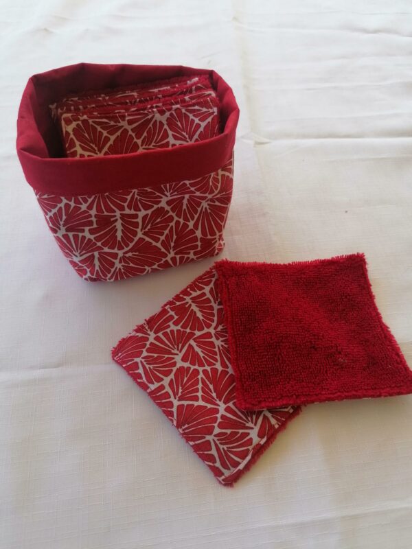 Panier 10 lingettes - Antibes rouge / rouge
