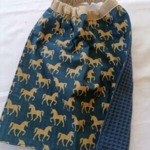 Serviette bavoir - Licorne / bleu marine