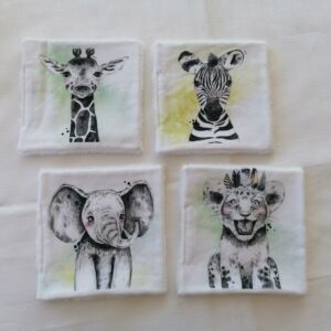 Lot de 4 lingettes - Savane vert