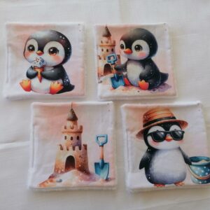 Lot de 4 lingettes - Pingouins