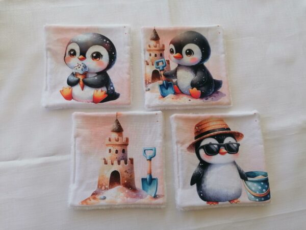 Lot de 4 lingettes - Pingouins