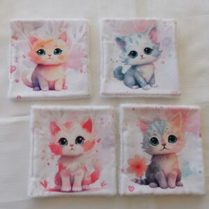 Lot de 4 lingettes - Chats