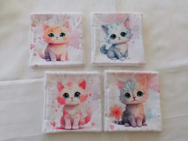 Lot de 4 lingettes - Chats