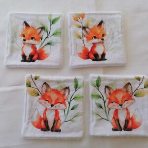 Lot de 4 lingettes - Renards