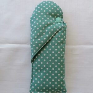 Etui à lunettes - Pois vert eau