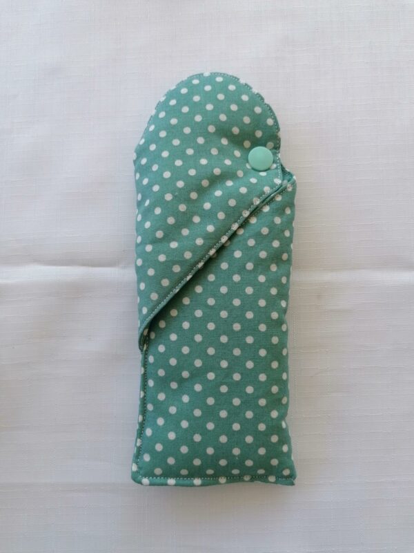 Etui à lunettes - Pois vert eau