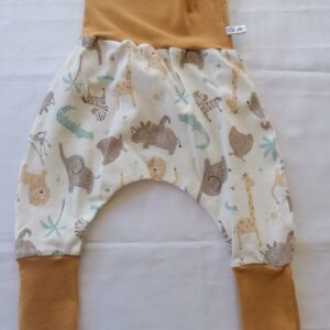 Sarouel 12 mois - Animaux beige / Jaune