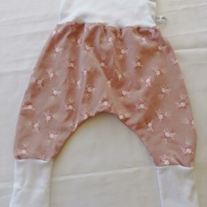 Sarouel 12 mois - Souris rose / blanc