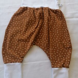 Sarouel 24 mois - Coeurs camel / blanc