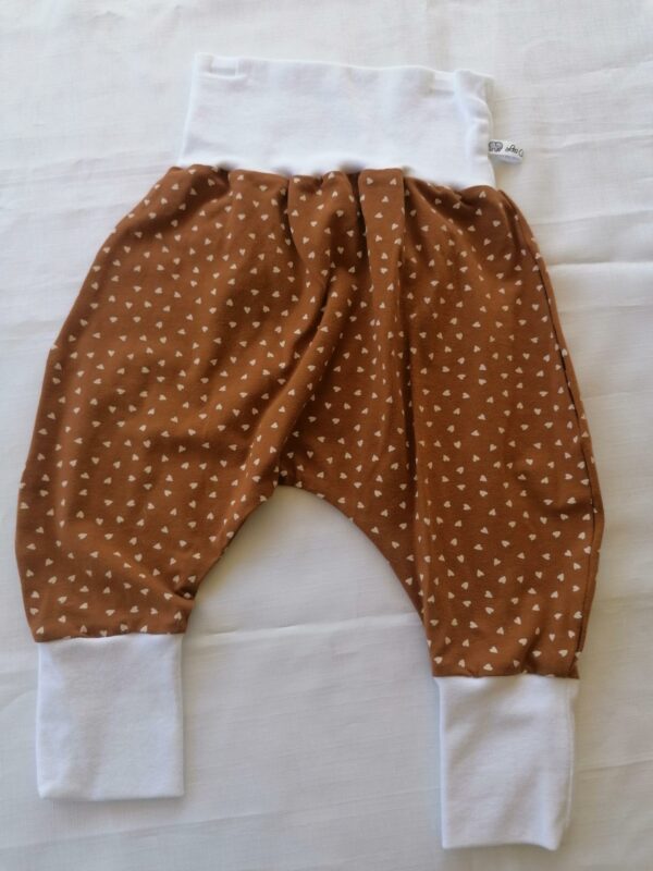 Sarouel 24 mois - Coeurs camel / blanc