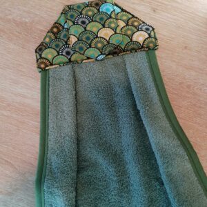 Essuie mains - Eventail Sonia vert / kaki
