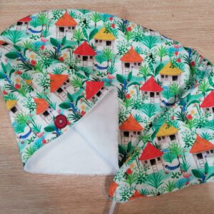 Serviette cheveux - Maisons multicolore / blanc