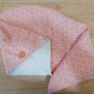 Serviette cheveux - Ryad rose / blanc