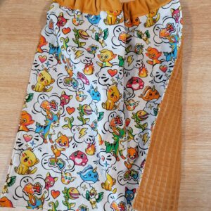 Serviette bavoir - Cartoons blanc / moutarde