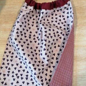 Serviette bavoir - Coeur rose / vieux rose