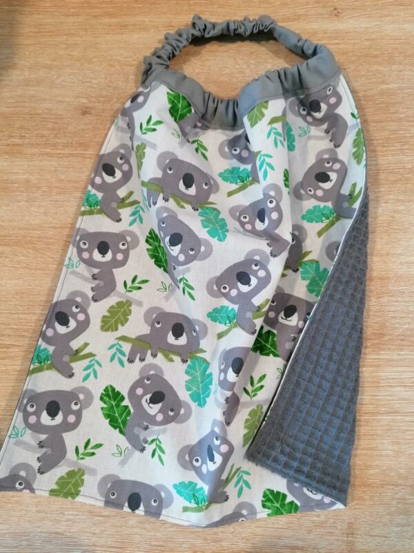 Serviette bavoir - Koala gris / gris