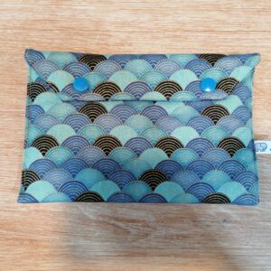Pochette - Eventail bleu or