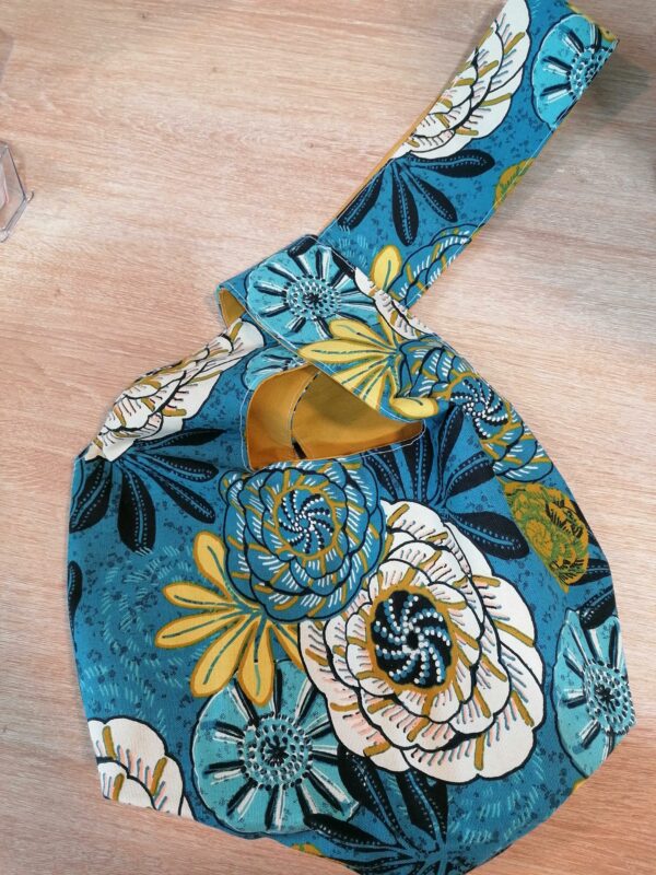 Sac Tokyo Fleurs bleu jaune