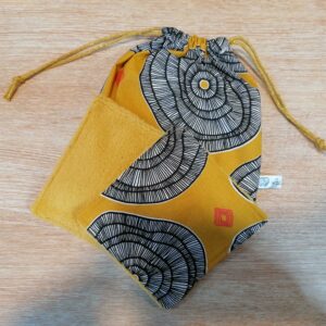 Pochon 7 lingettes - Wax rond jaune / jaune