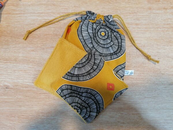 Pochon 7 lingettes - Wax rond jaune / jaune