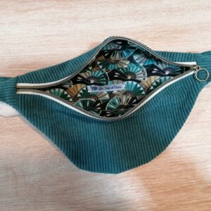 Banane basique - Velours bleu vert / Ogi turquoise