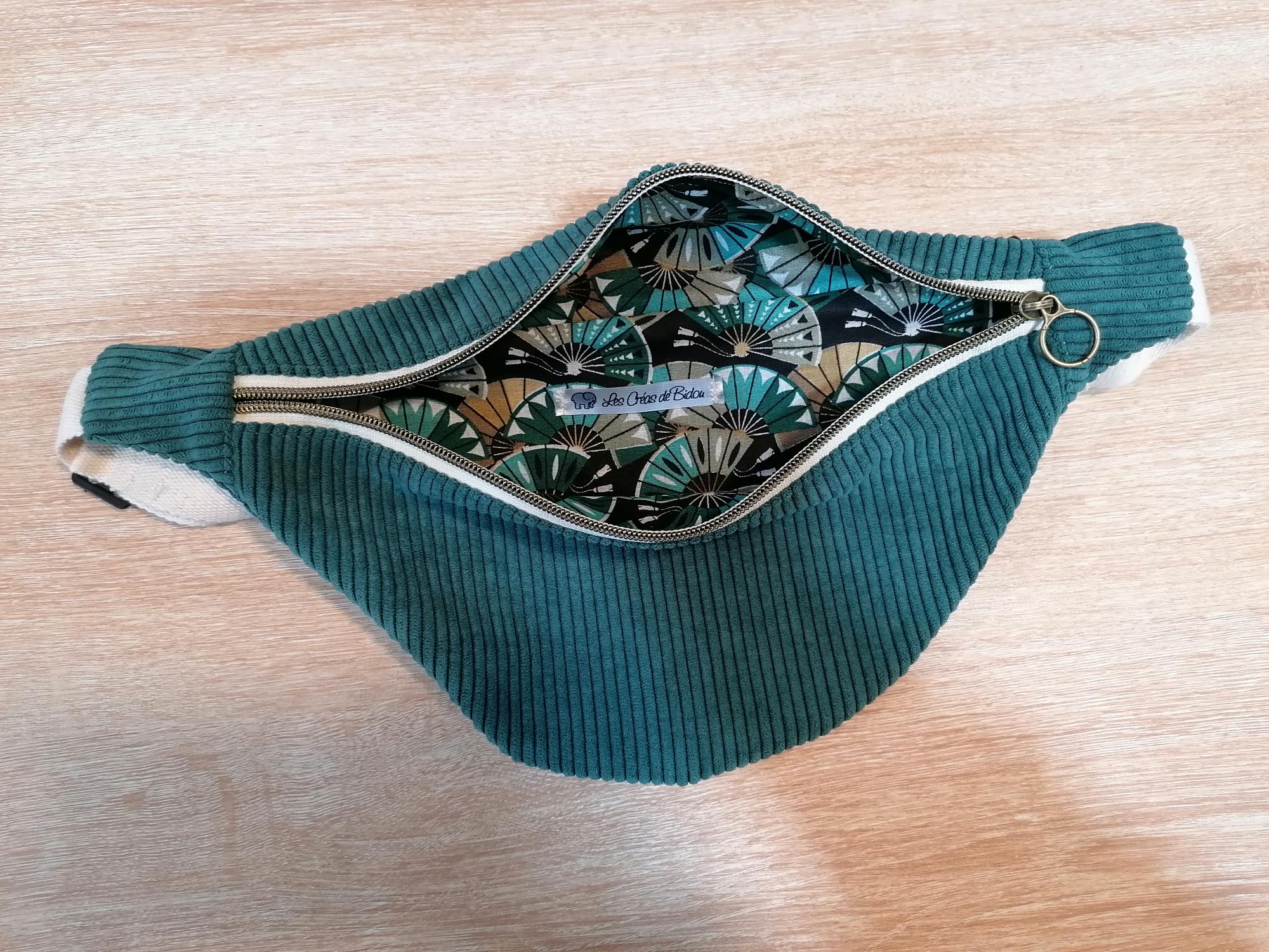 Banane basique - Velours bleu vert / Ogi turquoise