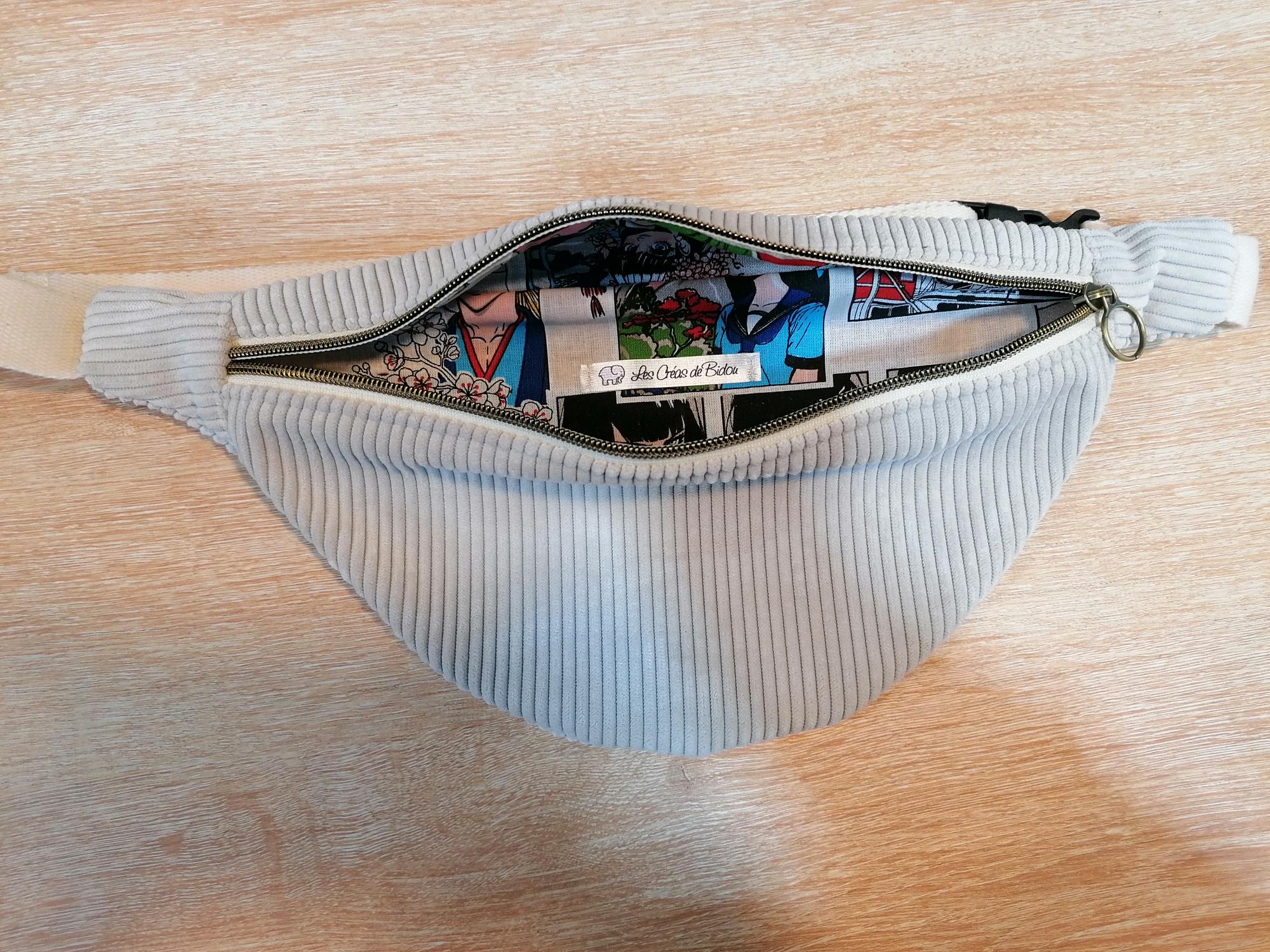 Banane basique - Velours beige / Manga multicolore