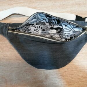 Banane basique - Jeans gris / Manga noir et blanc