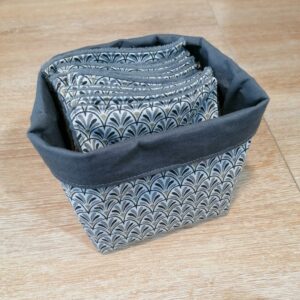 Panier 10 lingettes - Eventail gris / gris