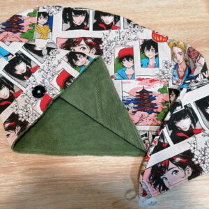 Serviette cheveux -Manga / kaki