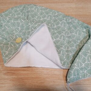 Serviette cheveux - Antibes vert eau / blanc