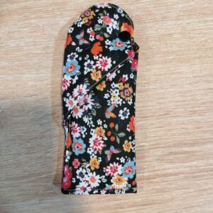 Etui à lunettes - Fleurs fond noir