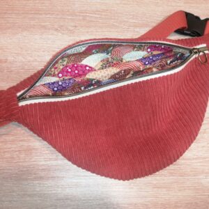 Banane basique - Velours rouille / Eventail doré