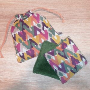 Pochon 7 lingettes - Maya multi violet / vert