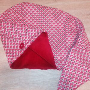 Serviette cheveux - Eventail rouge / rouge