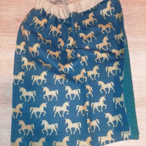 Serviette bavoir - Licorne or / bleu paon