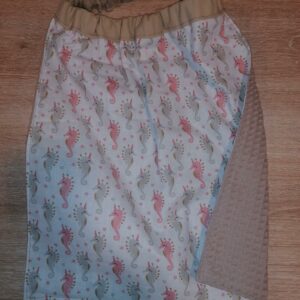 Serviette bavoir - Hippocampe / beige