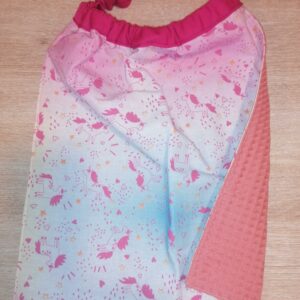 Serviette bavoir - Licorne dégradé / corail