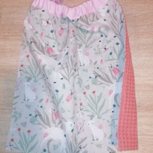Serviette bavoir - Biche lapin / corail