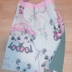 Serviette bavoir - Gros panda / vert eau