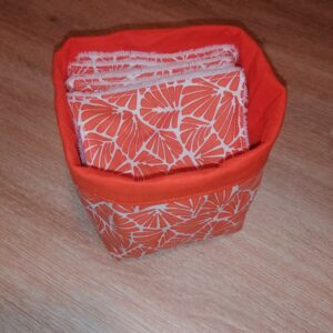 Panier 10 lingettes - Antibes orange / blanc